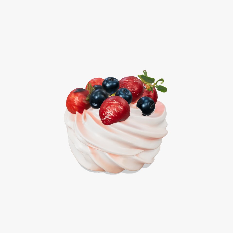 Strawberry Blueberry Meringue Dessert model pack
